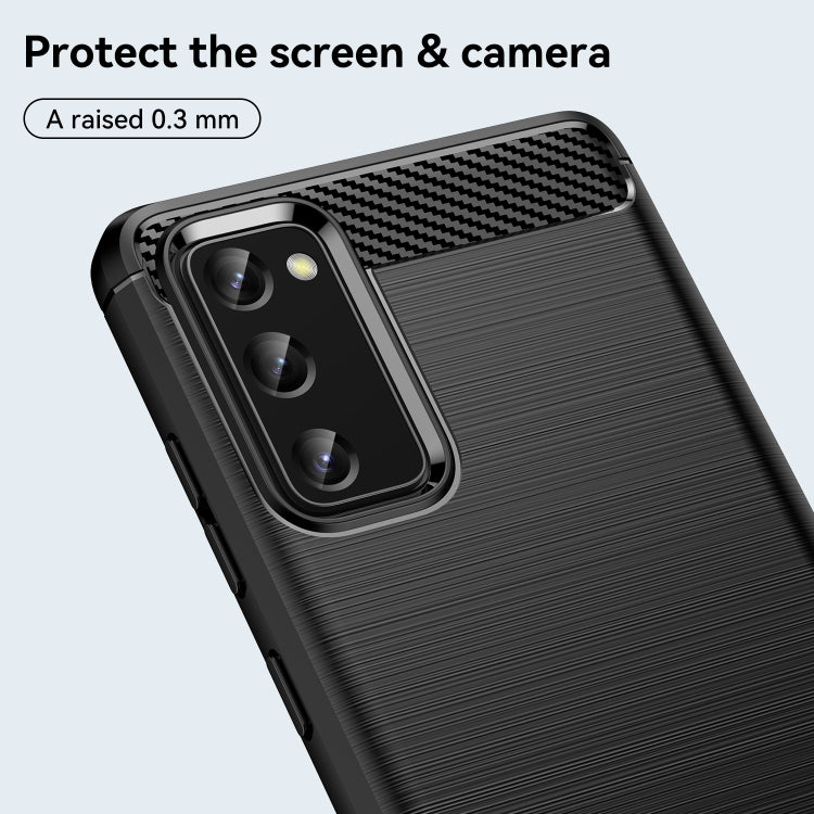 For Samsung Galaxy S20 FE Brushed Texture Carbon Fiber TPU Phone Case