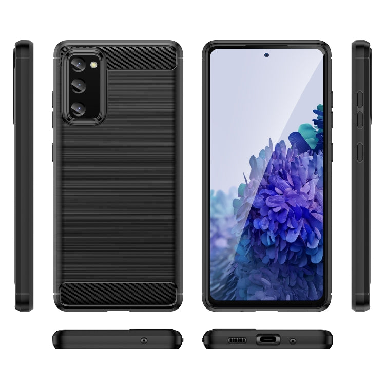 For Samsung Galaxy S20 FE Brushed Texture Carbon Fiber TPU Phone Case