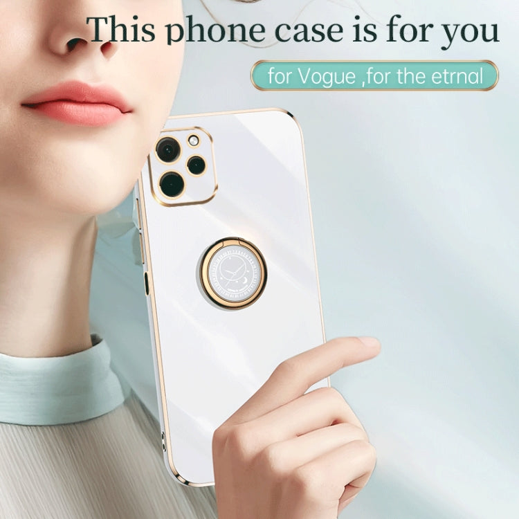 For Huawei nova Y61 XINLI Straight Edge 6D Electroplate TPU Phone Case with Ring Holder