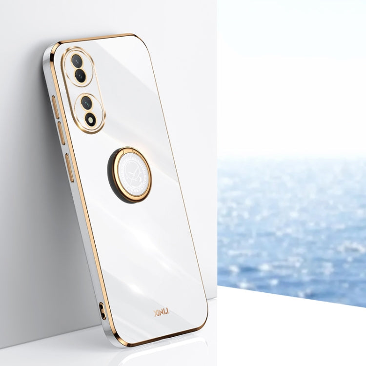 For vivo Y100 XINLI Straight Edge 6D Electroplate TPU Phone Case with Ring Holder