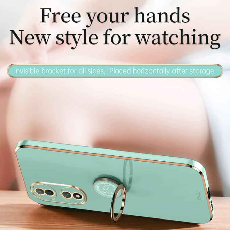 For vivo Y100 XINLI Straight Edge 6D Electroplate TPU Phone Case with Ring Holder