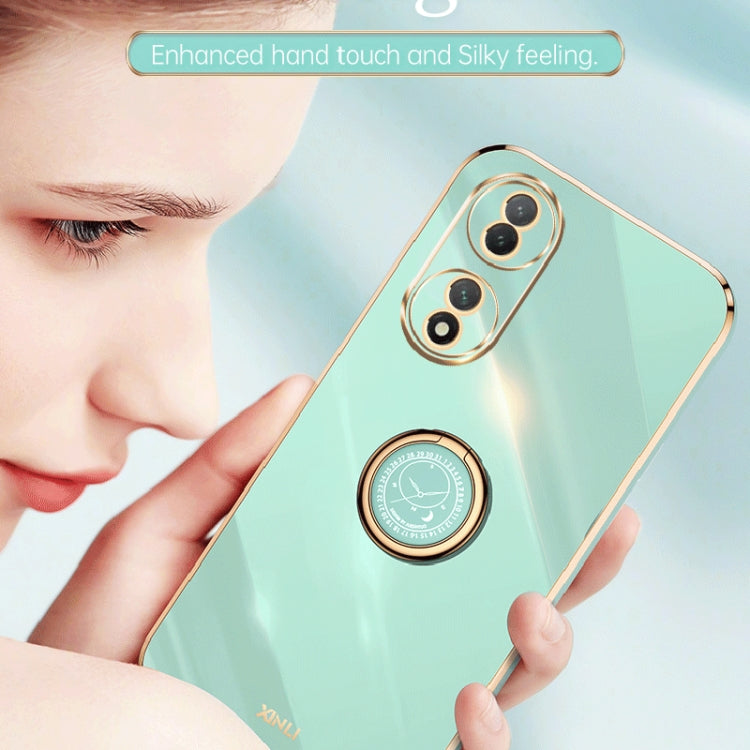 For vivo Y100 XINLI Straight Edge 6D Electroplate TPU Phone Case with Ring Holder