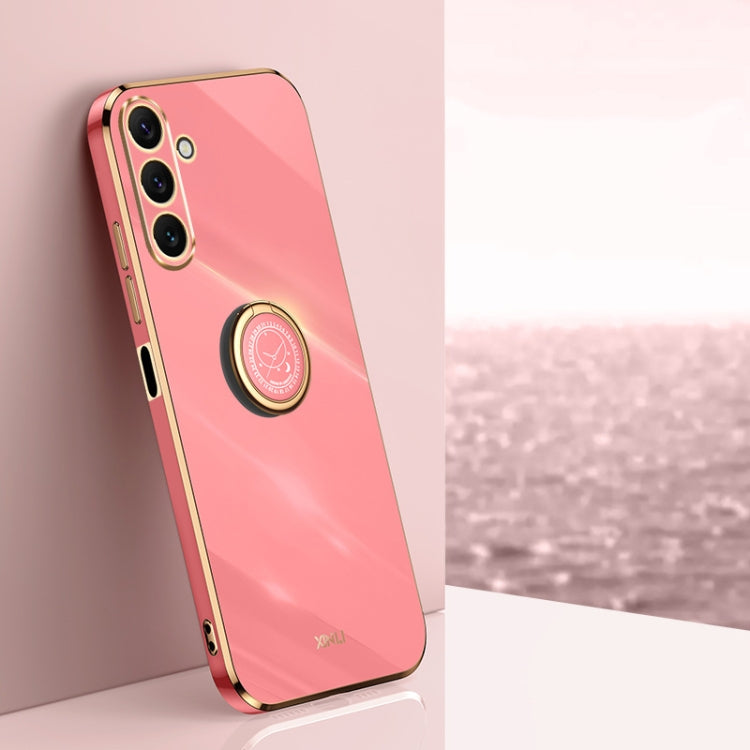 For Samsung Galaxy A24 4G XINLI Straight Edge 6D Electroplate TPU Phone Case with Ring Holder