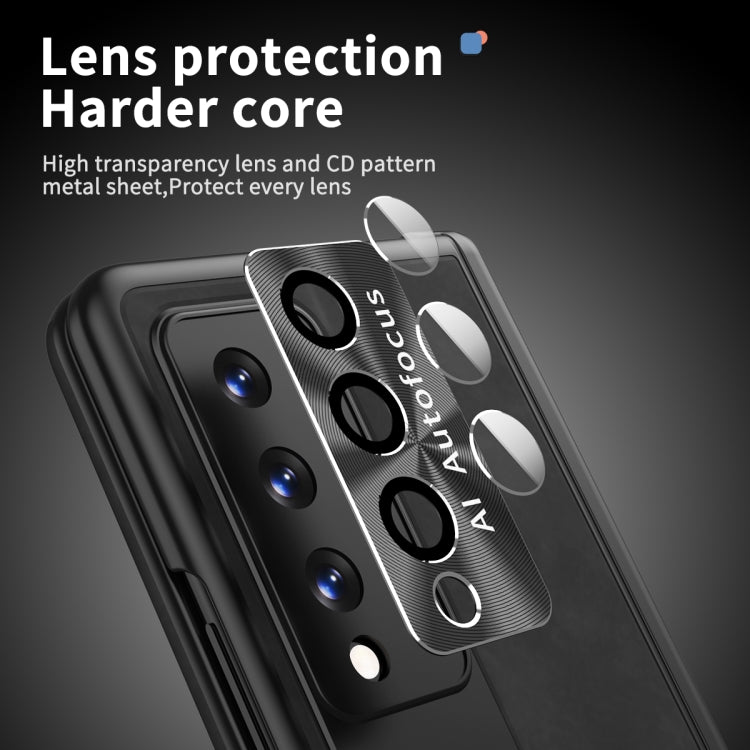 For Samsung Galaxy Z Fold3 5G Napa Pattern All-inclusive Magnetic Phone Case