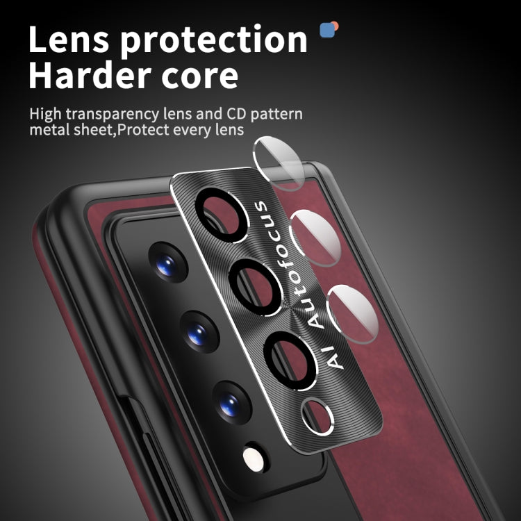 For Samsung Galaxy Z Fold3 5G Napa Pattern All-inclusive Magnetic Phone Case