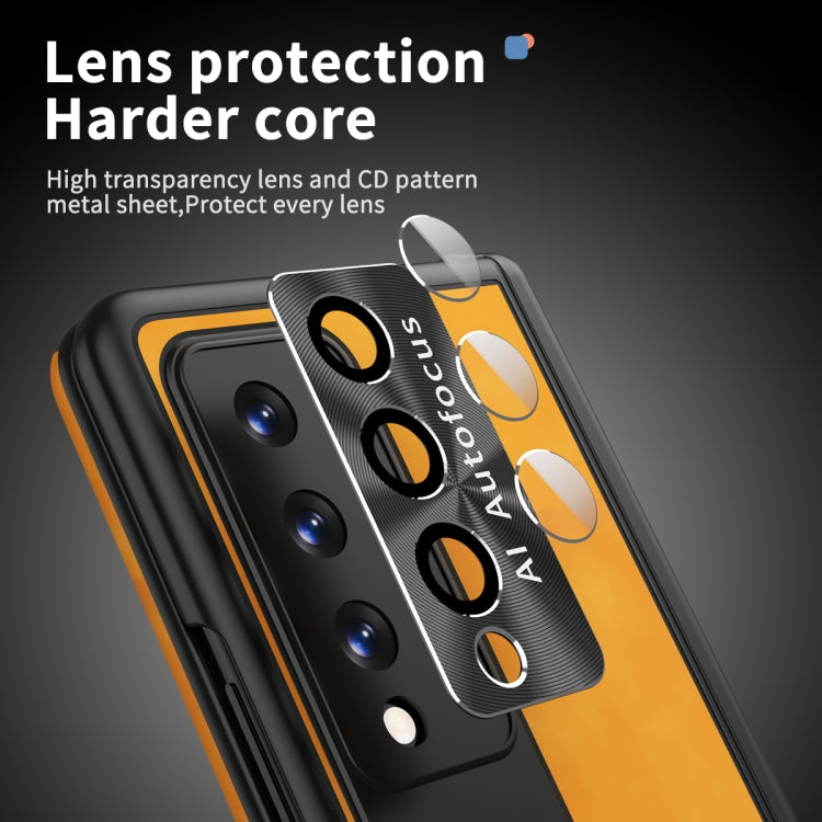 For Samsung Galaxy Z Fold3 5G Napa Pattern All-inclusive Magnetic Phone Case