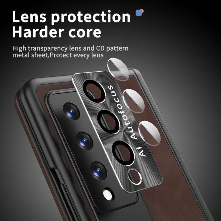 For Samsung Galaxy Z Fold3 5G Napa Pattern All-inclusive Magnetic Phone Case