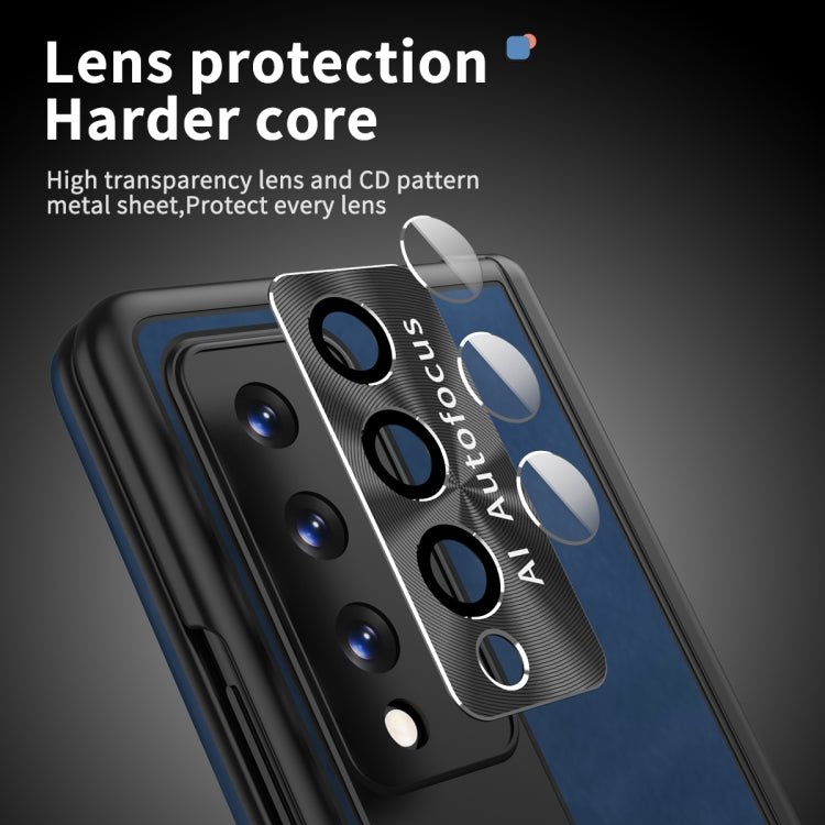 For Samsung Galaxy Z Fold3 5G Napa Pattern All-inclusive Magnetic Phone Case