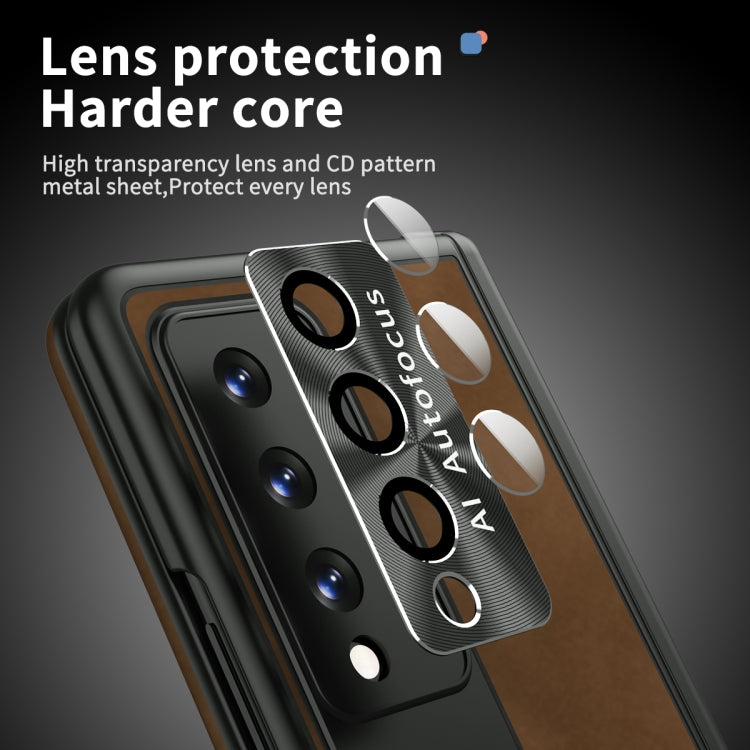 For Samsung Galaxy Z Fold3 5G Napa Pattern All-inclusive Magnetic Phone Case