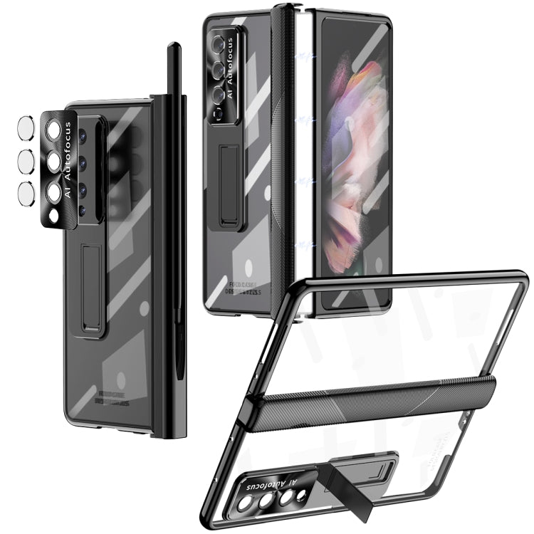For Samsung Galaxy Z Fold4 5G Magnetic Hinges Plating Phone Case with Holder