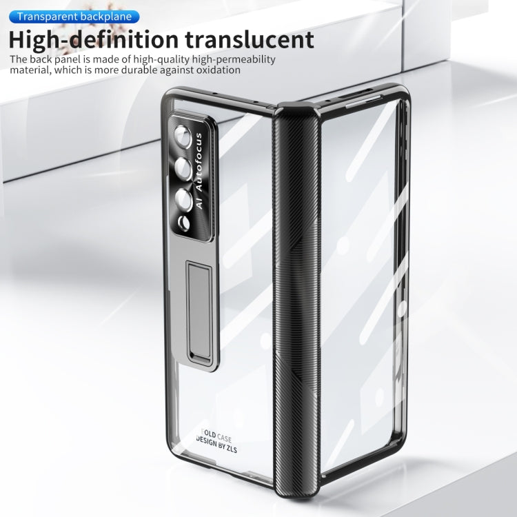 For Samsung Galaxy Z Fold4 5G Magnetic Hinges Plating Phone Case with Holder
