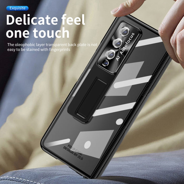 For Samsung Galaxy Z Fold4 5G Magnetic Hinges Plating Phone Case with Holder