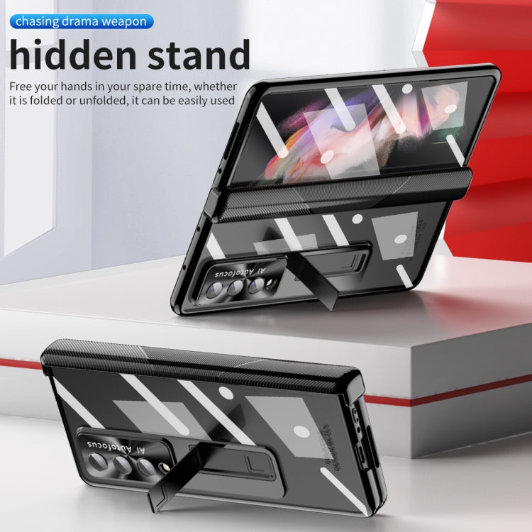 For Samsung Galaxy Z Fold4 5G Magnetic Hinges Plating Phone Case with Holder