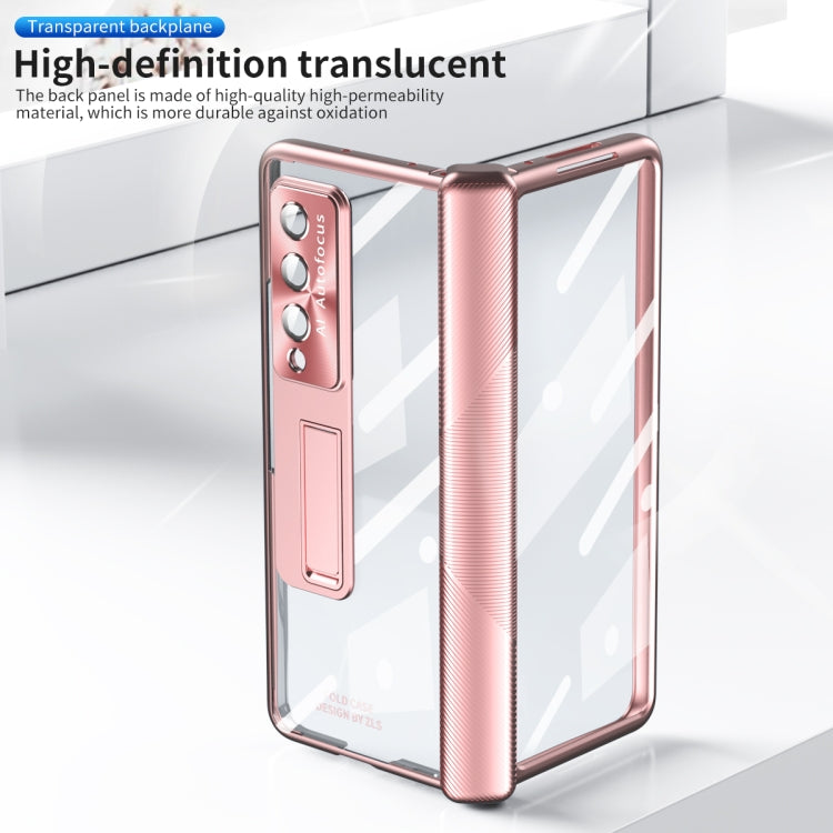 For Samsung Galaxy Z Fold4 5G Magnetic Hinges Plating Phone Case with Holder
