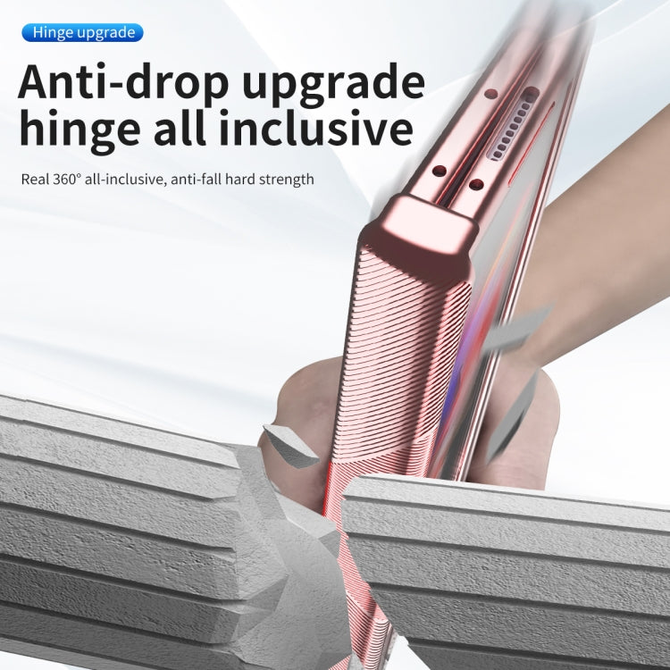 For Samsung Galaxy Z Fold4 5G Magnetic Hinges Plating Phone Case with Holder