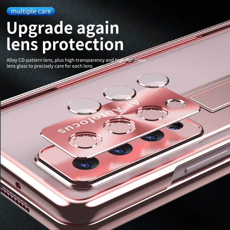 For Samsung Galaxy Z Fold4 5G Magnetic Hinges Plating Phone Case with Holder