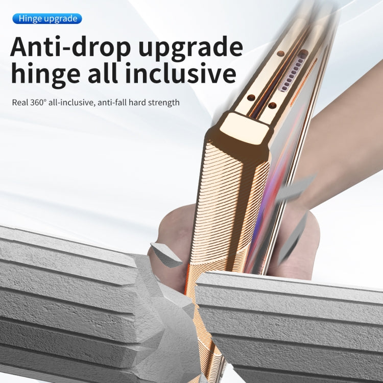 For Samsung Galaxy Z Fold4 5G Magnetic Hinges Plating Phone Case with Holder