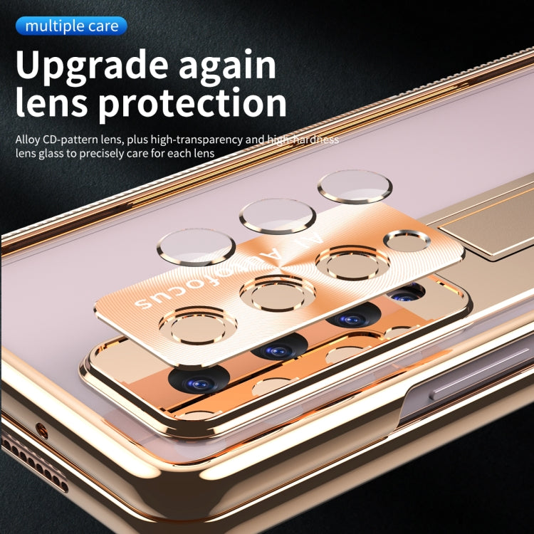 For Samsung Galaxy Z Fold4 5G Magnetic Hinges Plating Phone Case with Holder