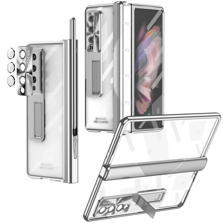 For Samsung Galaxy Z Fold4 5G Magnetic Hinges Plating Phone Case with Holder