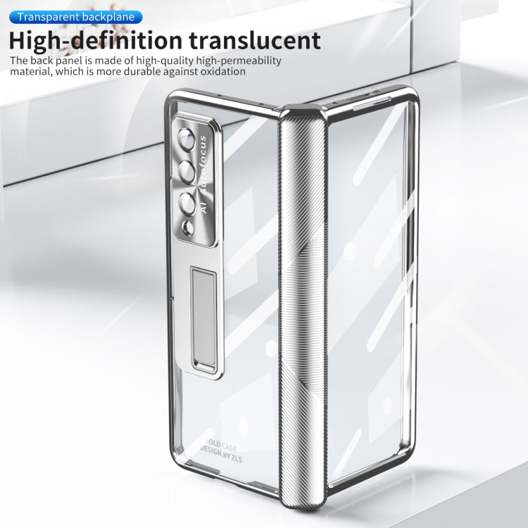 For Samsung Galaxy Z Fold4 5G Magnetic Hinges Plating Phone Case with Holder