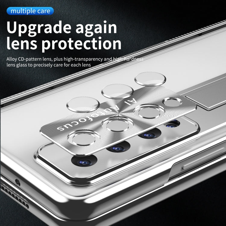 For Samsung Galaxy Z Fold4 5G Magnetic Hinges Plating Phone Case with Holder