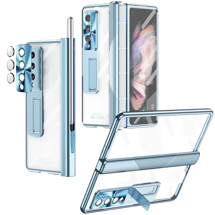 For Samsung Galaxy Z Fold4 5G Magnetic Hinges Plating Phone Case with Holder