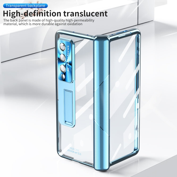 For Samsung Galaxy Z Fold4 5G Magnetic Hinges Plating Phone Case with Holder