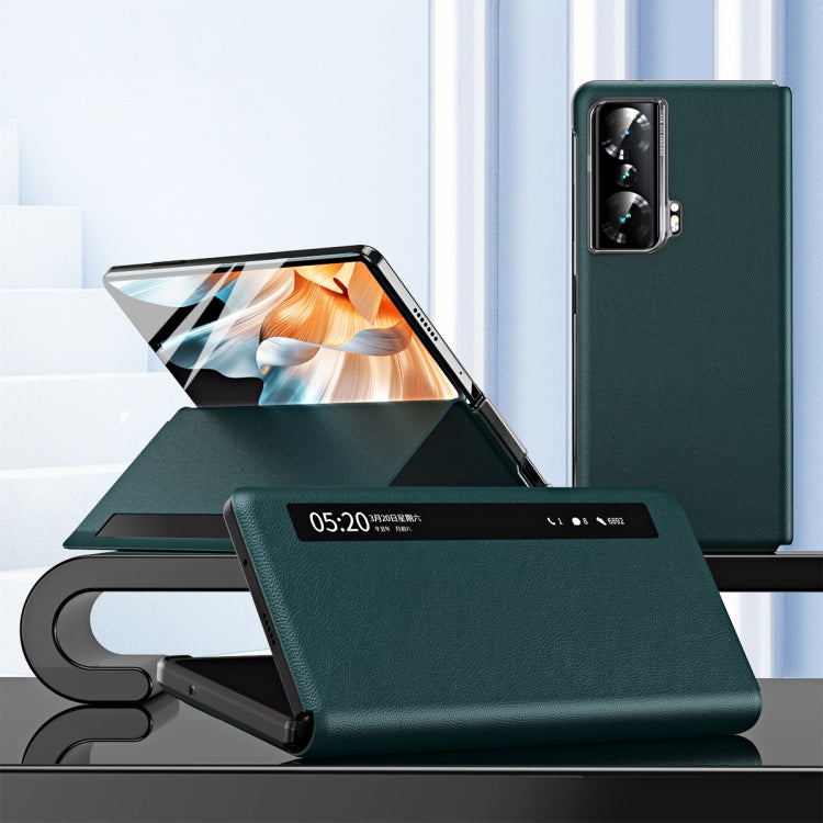 For Honor Magic Vs Side Window View Smart Lychee Texture Leather Phone Case