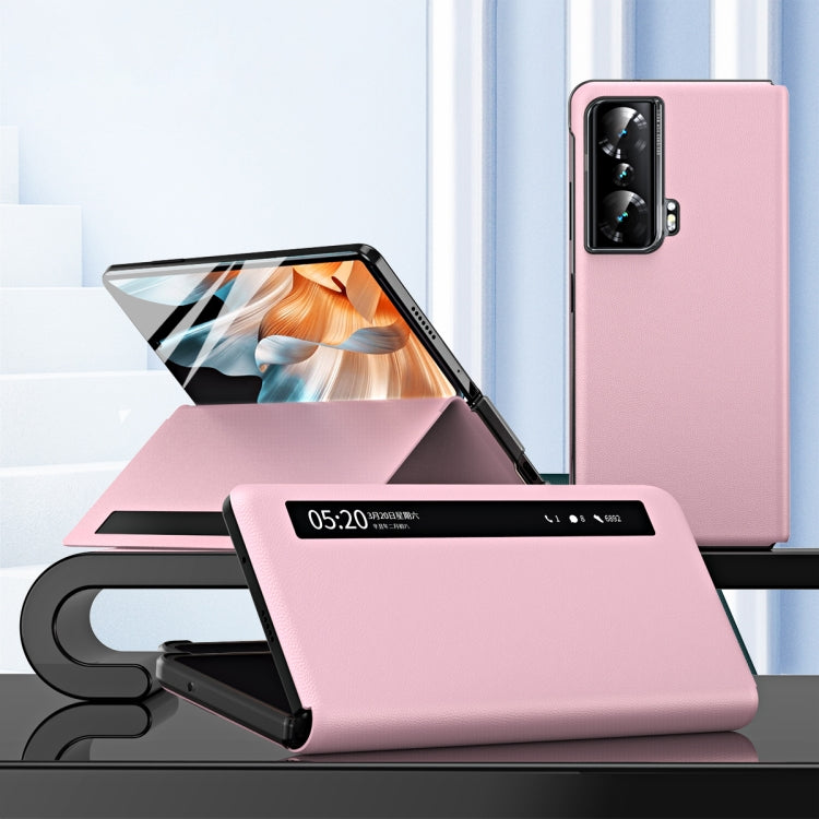 For Honor Magic Vs Side Window View Smart Lychee Texture Leather Phone Case