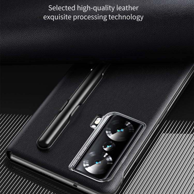 For Honor Magic Vs Side Window View Smart Lychee Texture Leather Phone Case