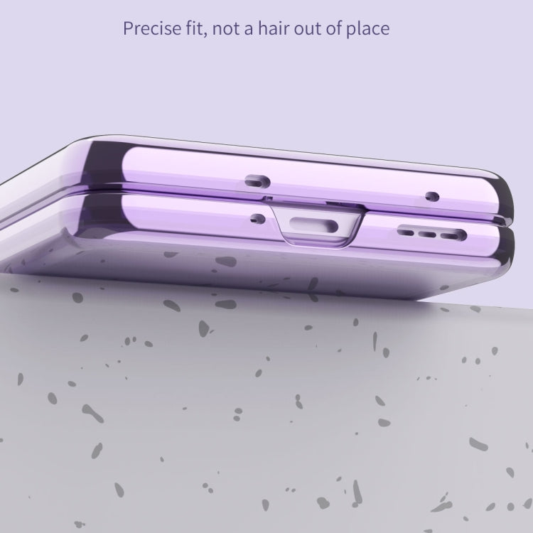 For OPPO Find N2 Flip Electroplating Frame Transparent Phone Case with Hinge