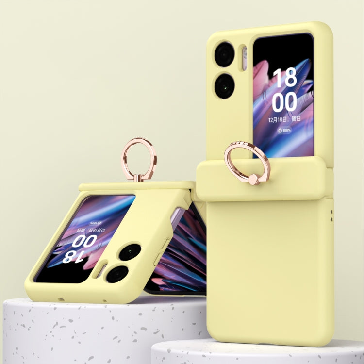 For OPPO Find N2 Flip Macaron Magnetic Three-piece Phone Case with Ring