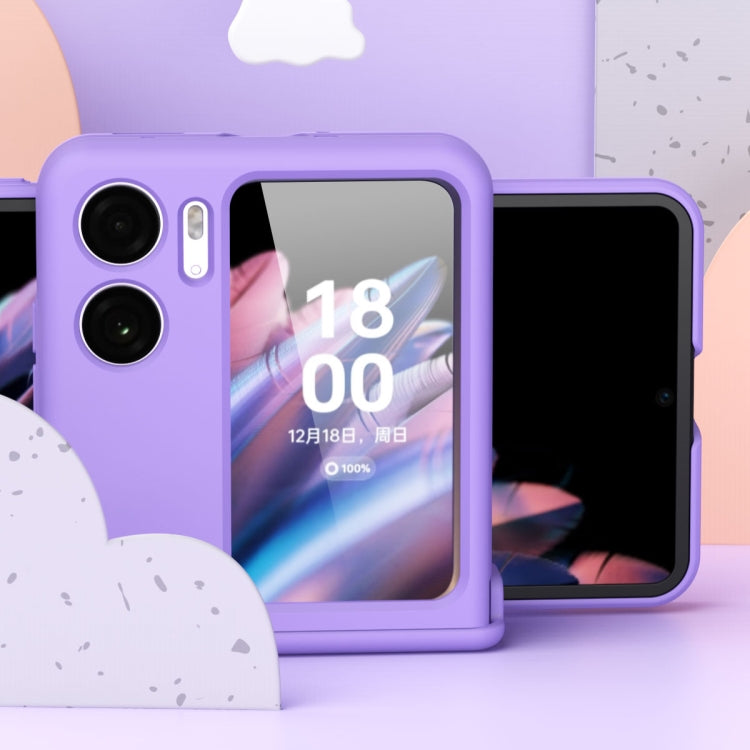 For OPPO Find N2 Flip Macaron Magnetic Three-piece Phone Case with Hinge