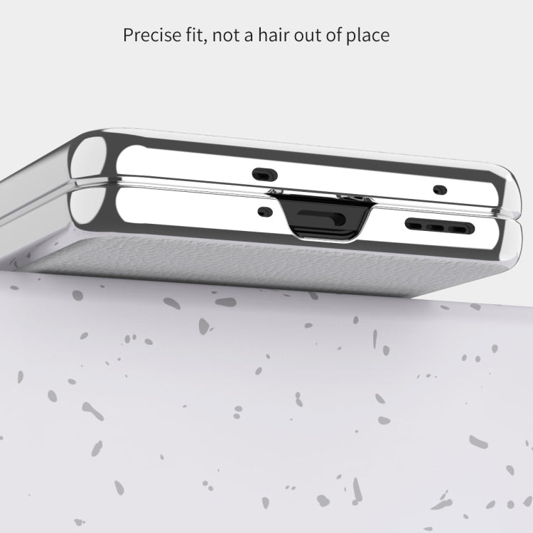 For OPPO Find N2 Flip Litchi Pattern Electroplating Frame Magnetic Phone Case with Protective Film