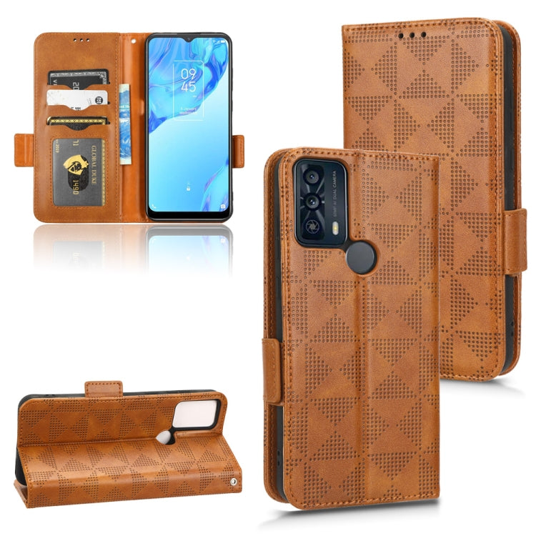 For TCL 20B Symmetrical Triangle Leather Phone Case
