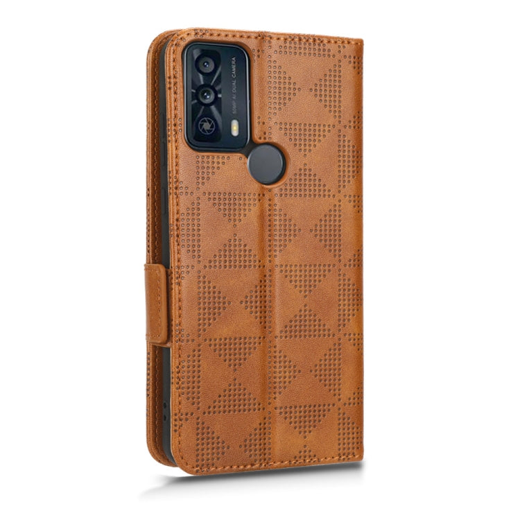 For TCL 20B Symmetrical Triangle Leather Phone Case