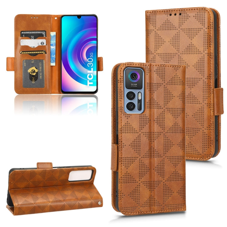 For TCL 30 5G / 30+ 5G / Symmetrical Triangle Leather Phone Case