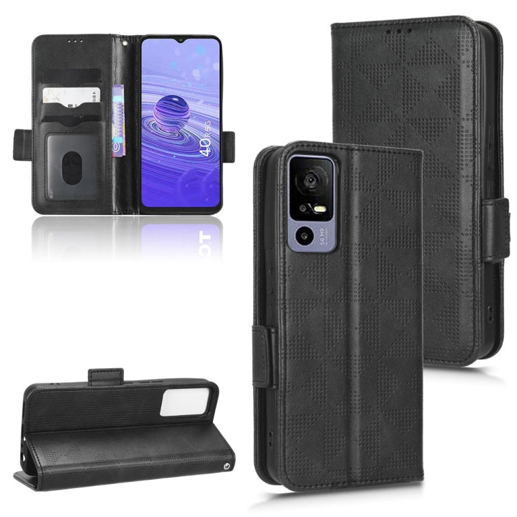 For TCL 40 R Symmetrical Triangle Leather Phone Case