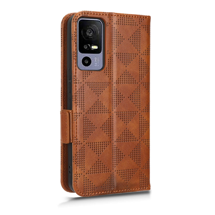 For TCL 40 R Symmetrical Triangle Leather Phone Case