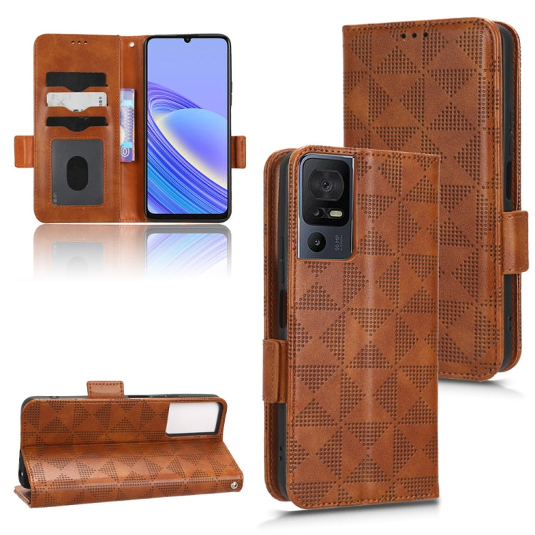 For TCL 40 SE Symmetrical Triangle Leather Phone Case