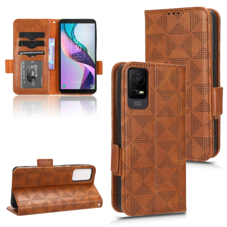 For TCL Ion X Symmetrical Triangle Leather Phone Case