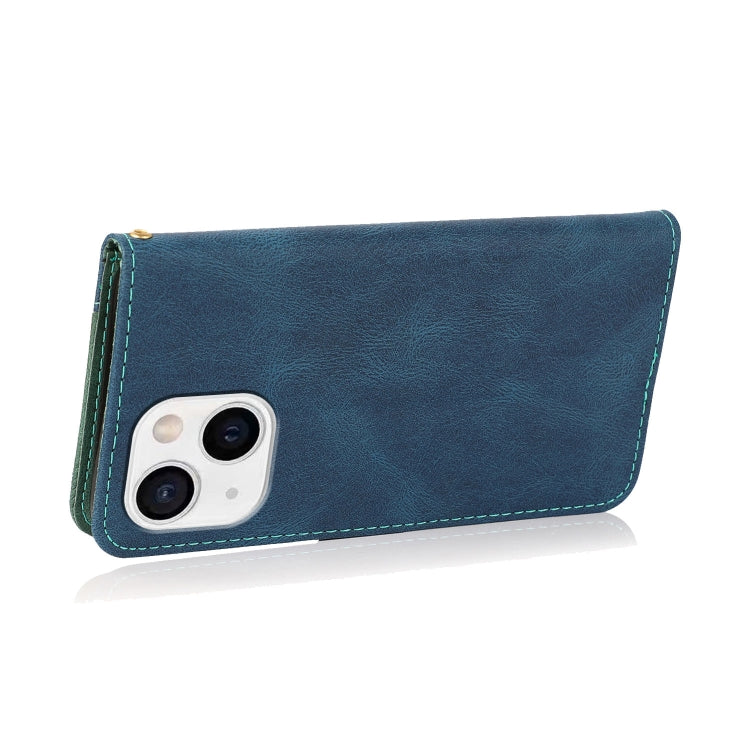 For iPhone 13 mini Dual-color Stitching Leather Phone Case