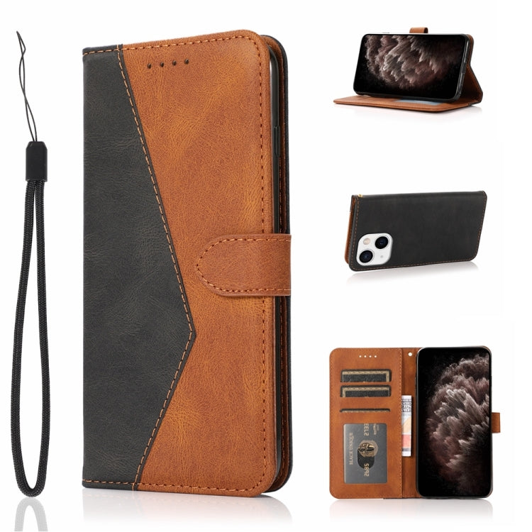 For iPhone 13 mini Dual-color Stitching Leather Phone Case