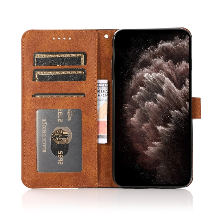 For iPhone 13 mini Dual-color Stitching Leather Phone Case