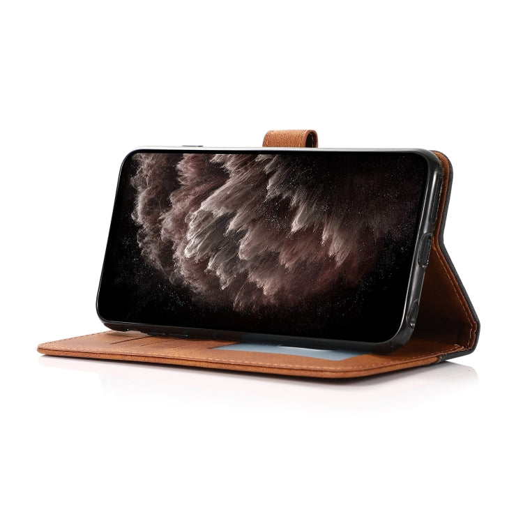 For iPhone 13 mini Dual-color Stitching Leather Phone Case