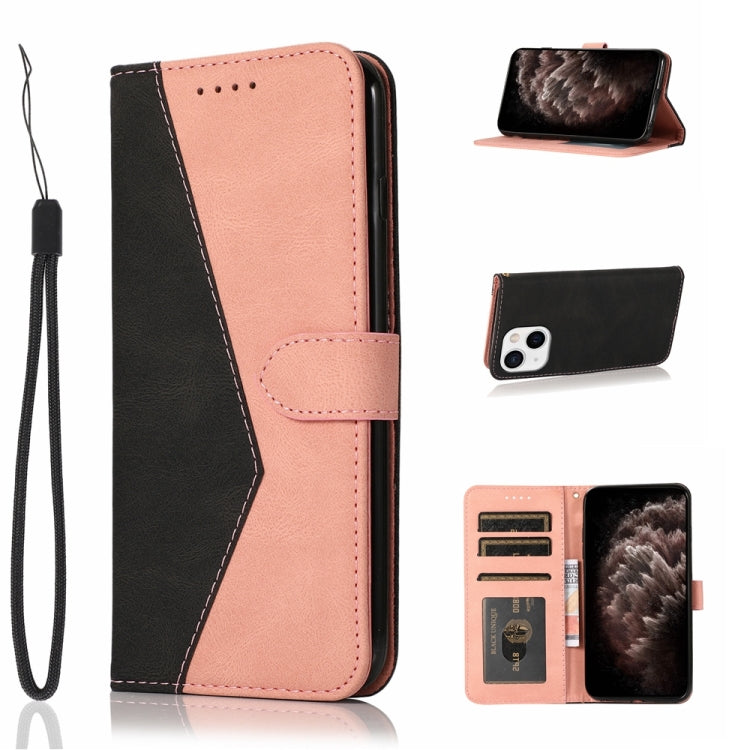 For iPhone 13 mini Dual-color Stitching Leather Phone Case