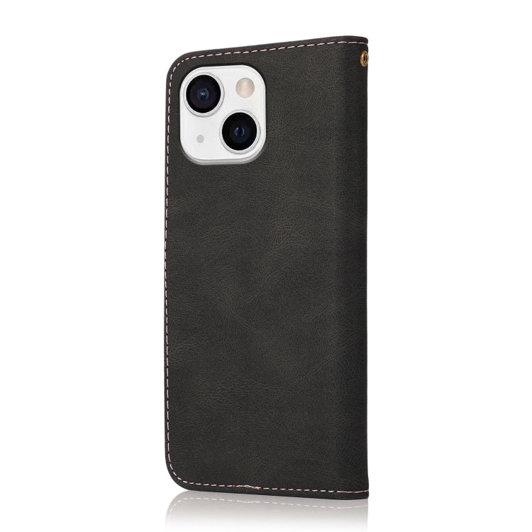 For iPhone 13 mini Dual-color Stitching Leather Phone Case