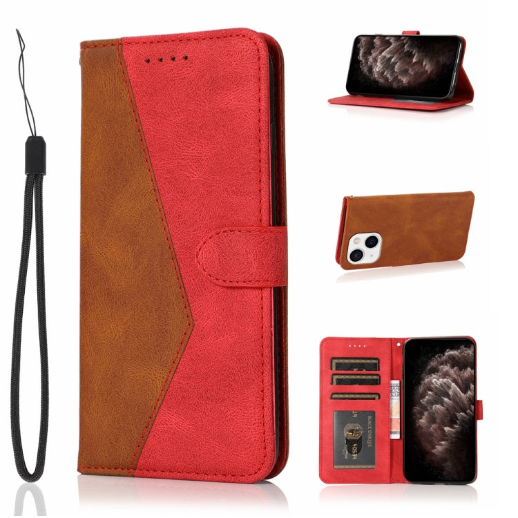 For iPhone 13 mini Dual-color Stitching Leather Phone Case