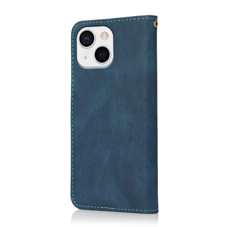 For iPhone 13 Dual-color Stitching Leather Phone Case