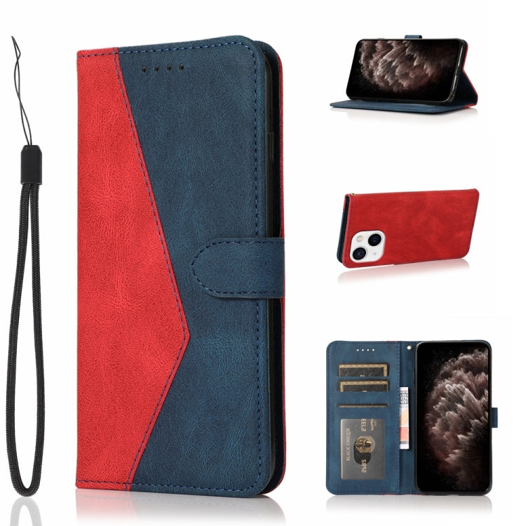 For iPhone 13 Dual-color Stitching Leather Phone Case